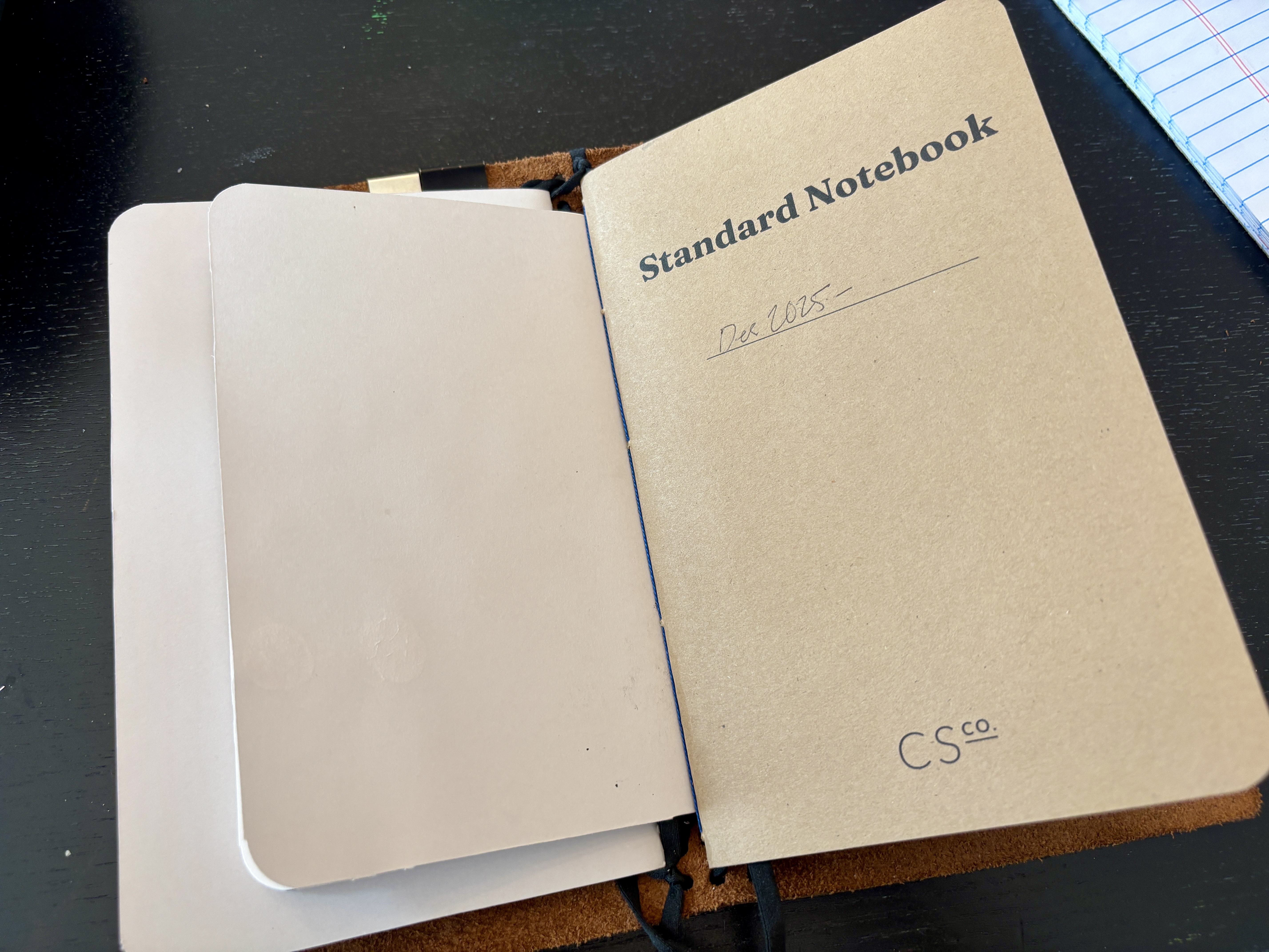 The notebook cover open to the "Standard Notebook".